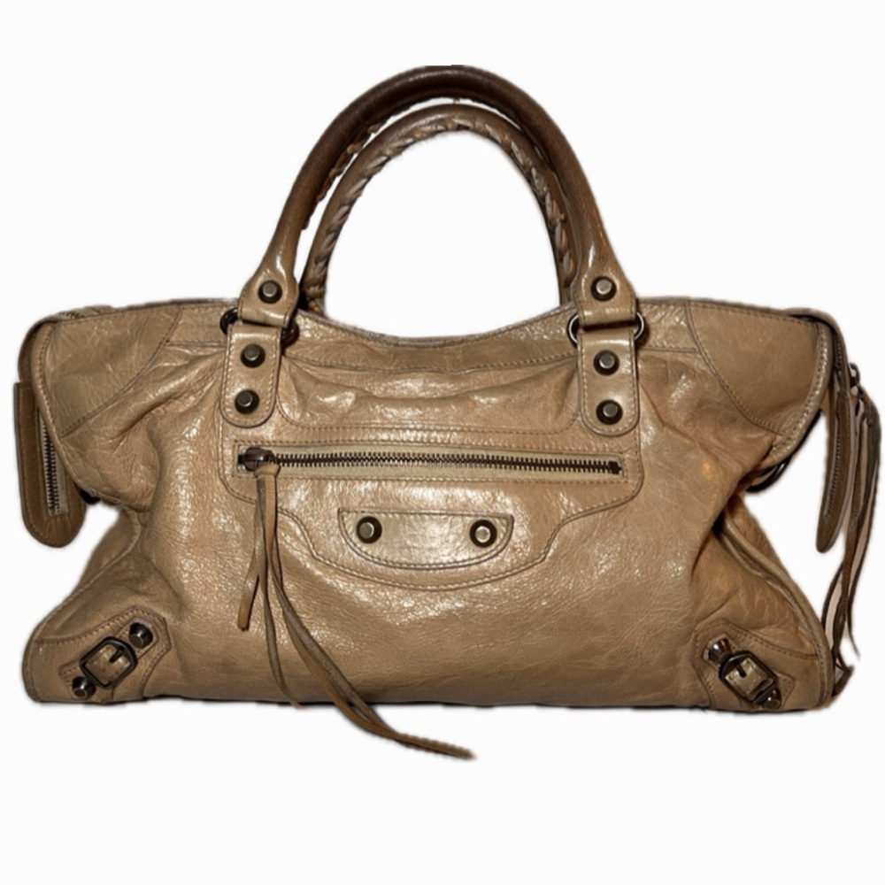 Vintage Balenciaga Le City Classic Bag Medium - Sesame Leather Handbag